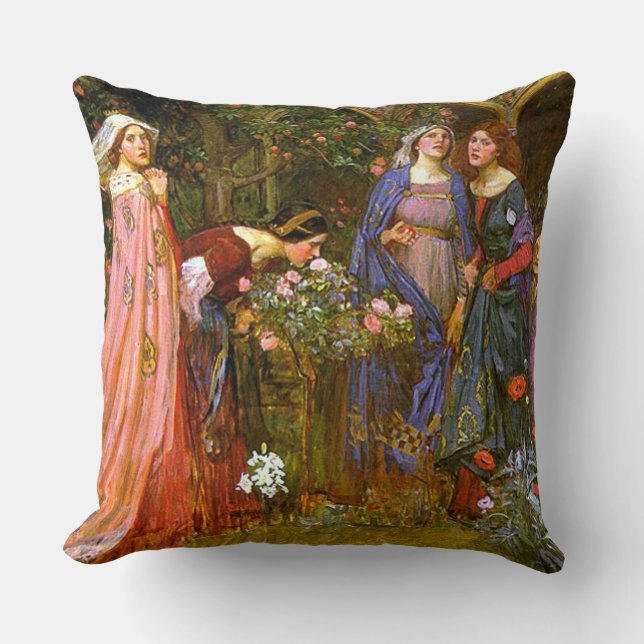 Coussin Beaux-arts enchantés de château d'eau de jardin (Recto)