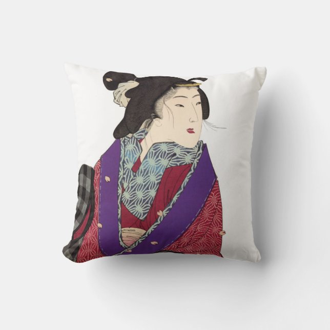 Coussin Beaux carreaux japonais de conception d'art (Recto)