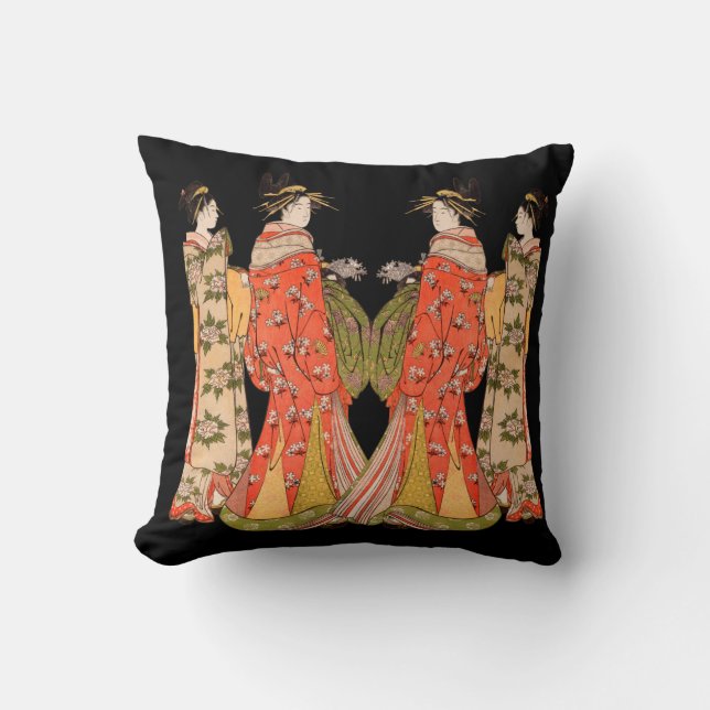 Coussin Beaux carreaux japonais de conception d'art (Recto)