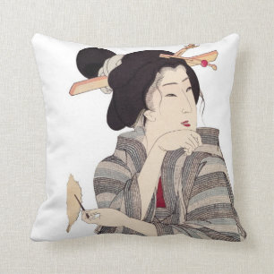 Coussin Beaux carreaux japonais de conception de geisha