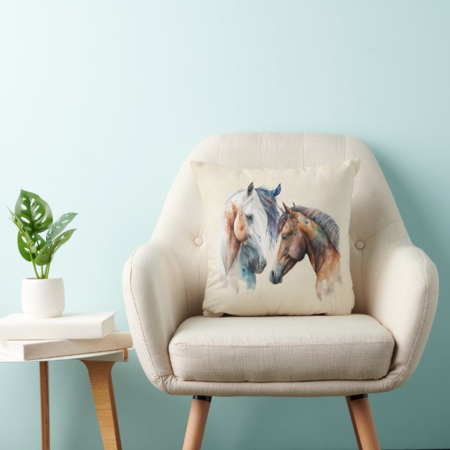 Coussin Beaux Chevaux Style Boho Occidental (Chaise)