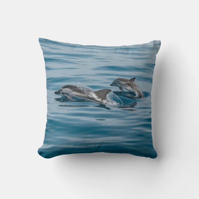 Coussin Beaux dauphins aquatiques (Recto)