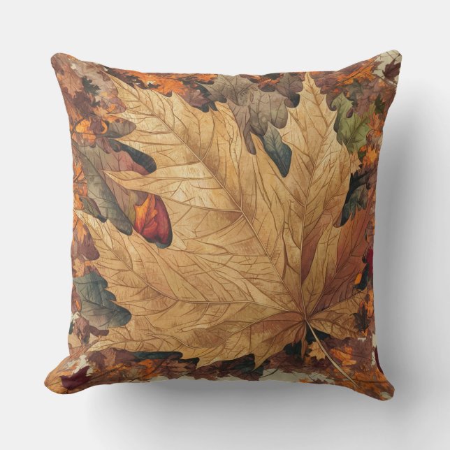 Coussin Beaux motifs de feuilles d'automne (Recto)
