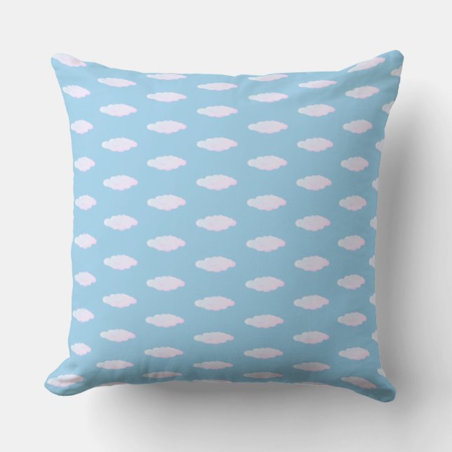 Coussin Beaux nuages célestes sur fond bleu ciel (Recto)