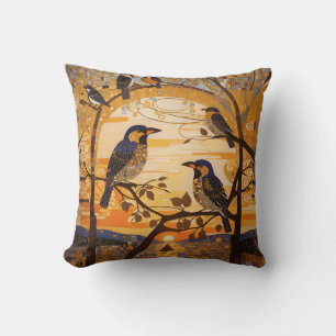 Coussin Beaux Oiseaux Abstraits Au lever Du Soleil Décorat