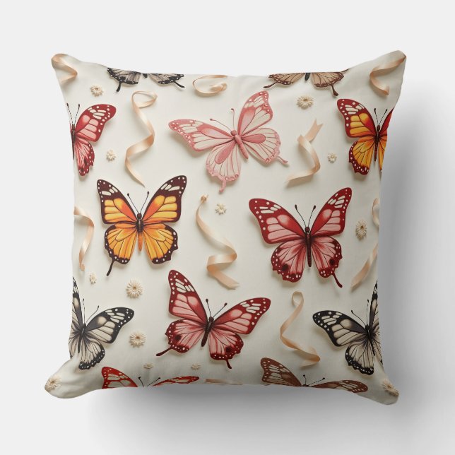 Coussin Beaux papillons et rubans (Recto)