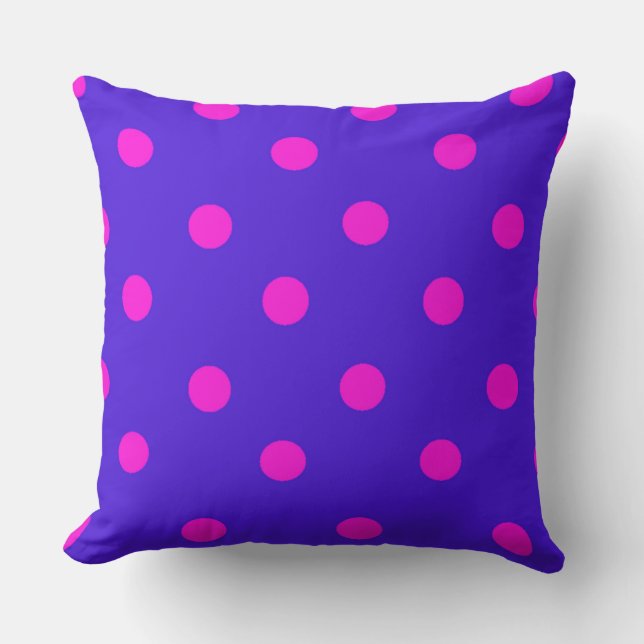 Coussin Beaux pois roses et violets (Recto)