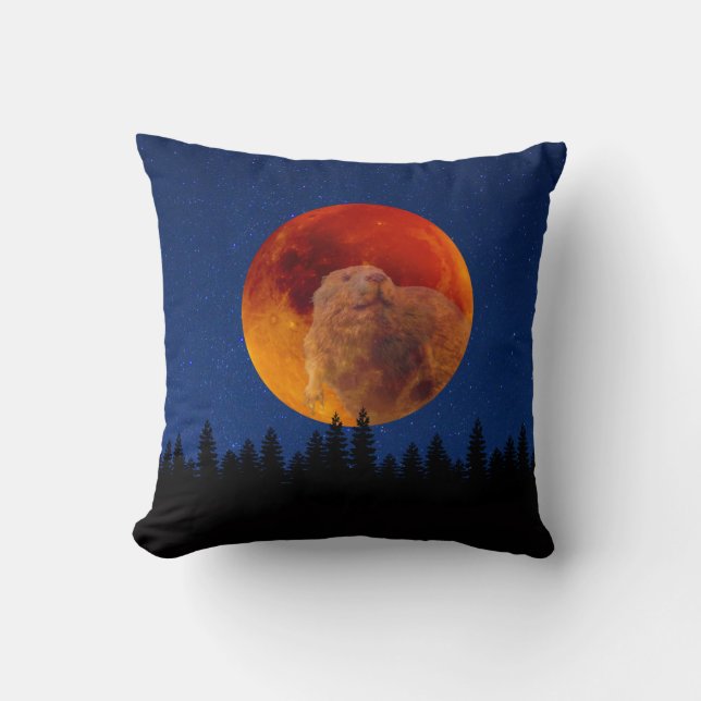 Coussin Beaver Moon en novembre (Recto)