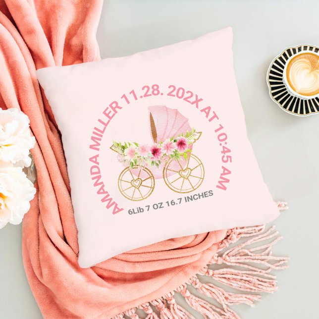 Coussin Bébé à fleurs roses mignonnes poussette Bébé Date  (Créateur téléchargé)