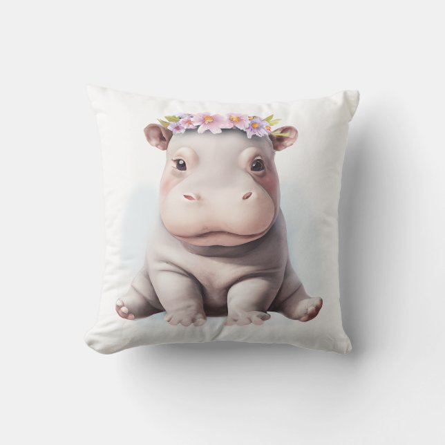 Coussin Bébé adorable Hippopotamus (Recto)