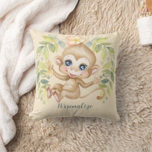 Coussin Bébé adorable Singe mignonne Jungle Animal