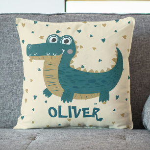 Coussin Bébé alligator mignon et drôle personnalisé