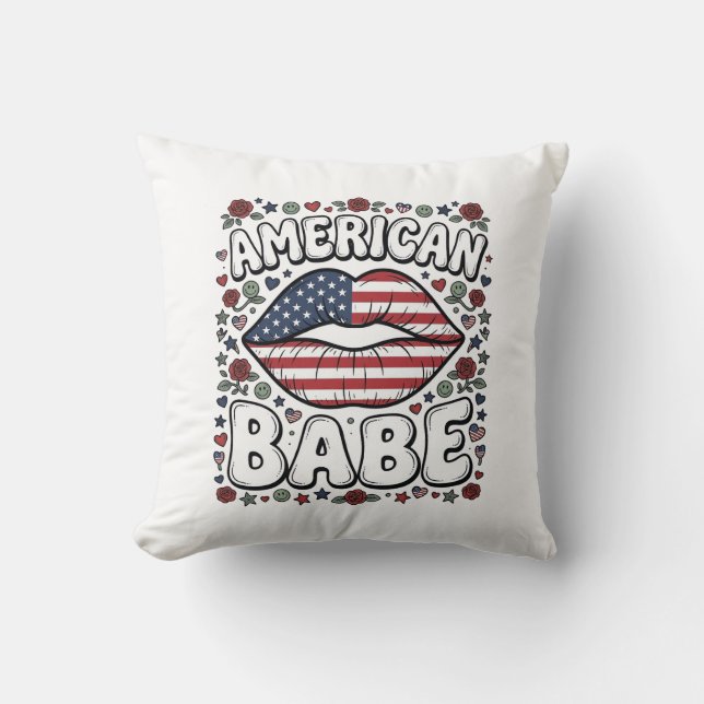 Coussin Bébé Américain Design de gravure vintage patriotiq (Recto)