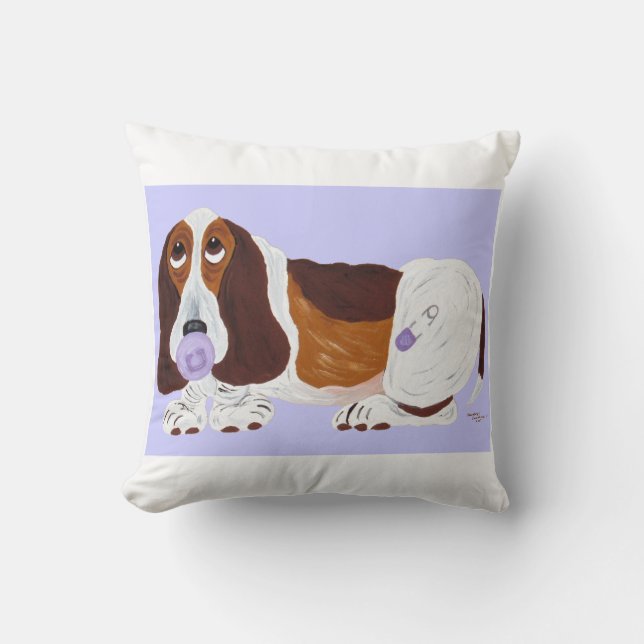 Coussin Bébé Basset Hound  (Recto)