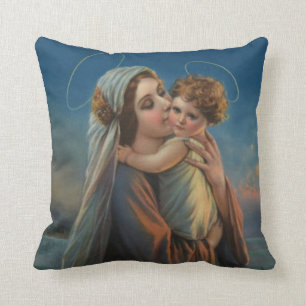 Coussin Bébé béni Jésus de Mary de mère de Vierge
