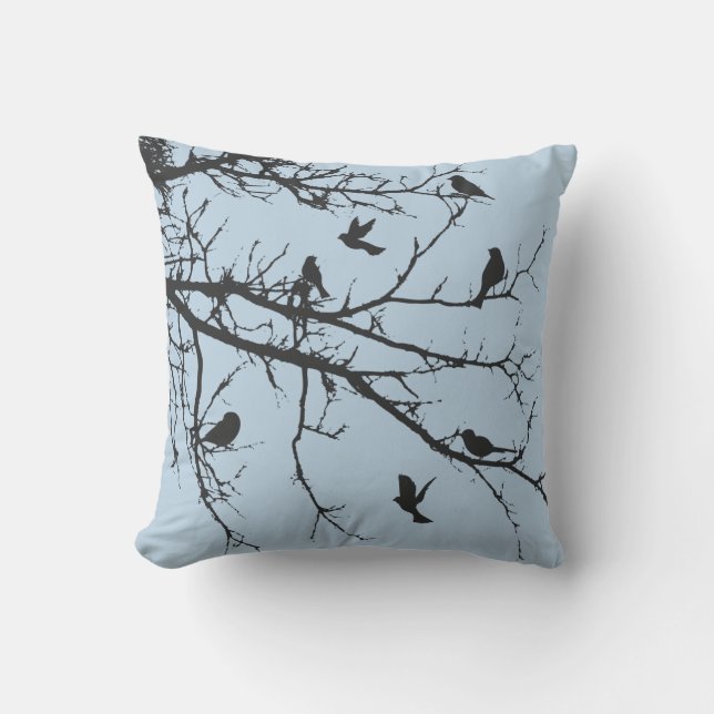 Coussin Bébé bleu clair paysage bucolique (Recto)