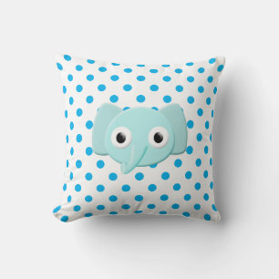 Coussin Bébé bleu éléphant Pois