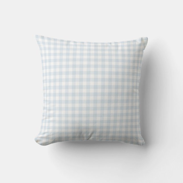 Coussin Bébé bleu En vichy Motif chèque (Recto)