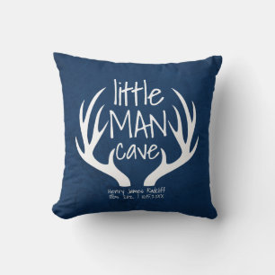 Coussin Bébé Bleu mignon Garçon Petit Homme Grotte Statist