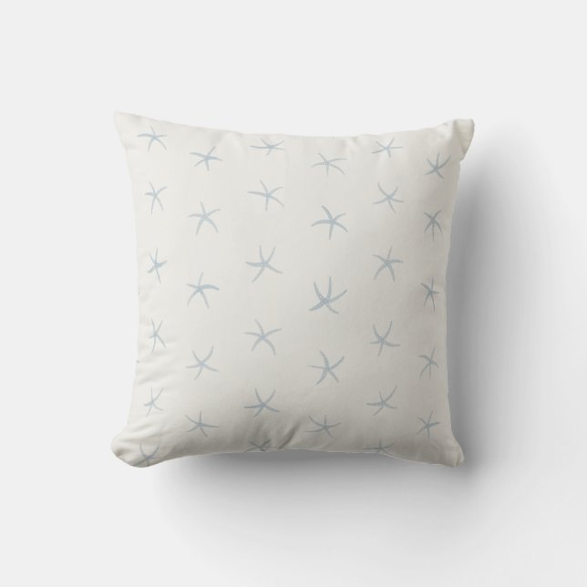 Coussin Bébé bleu Motif Starfish OffWhite (Recto)