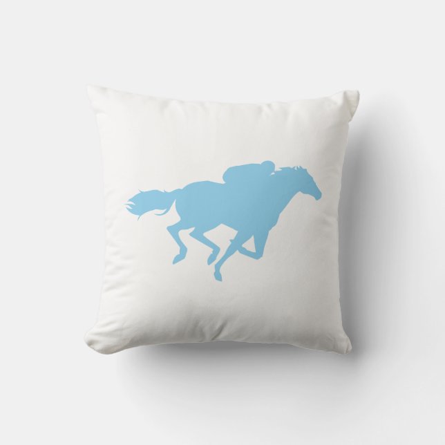 Coussin Bébé Blue Horse Racing (Recto)