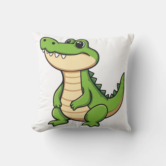 Coussin Bébé Crocodile Mignon de Dessin Animé (Recto)