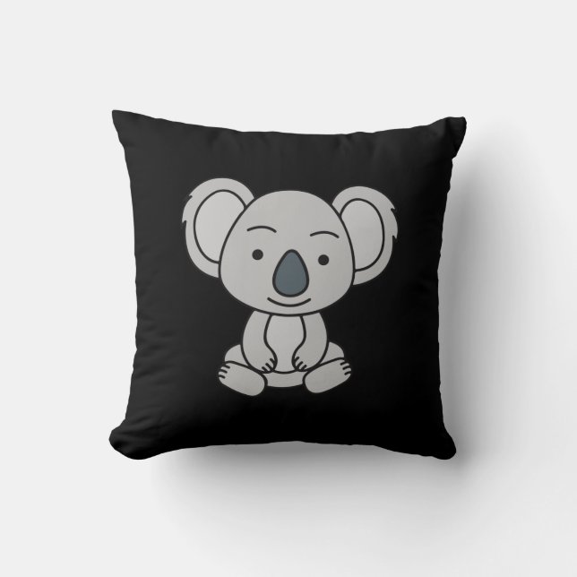 Coussin Bébé Cute Koala Avec Le Sourire Assis (Recto)