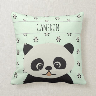 Coussin Bébé Cute Panda ours vert personnalisé