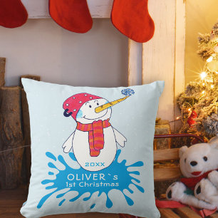 Coussin Bébé de Noël du mignon Snowman