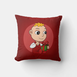 Coussin Bébé de Noël mignon avec cheveux blonds dessin ani