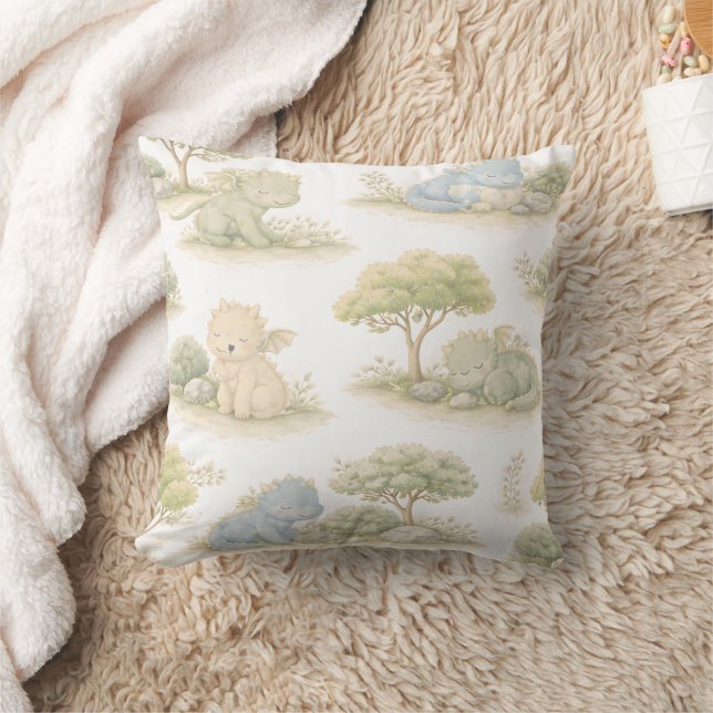 Coussin Bébé Dragon Mignon Motif Pastel de la Forêt (1) (Couverture)
