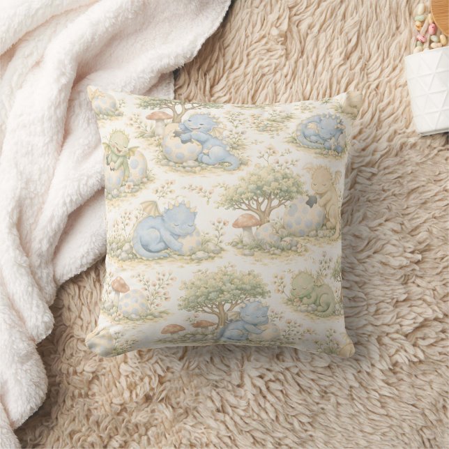 Coussin Bébé Dragon Mignon Motif Pastel de la Forêt (3) (Couverture)