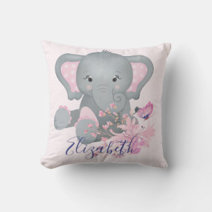 Coussin Bébé éléphant aquarelle mignon