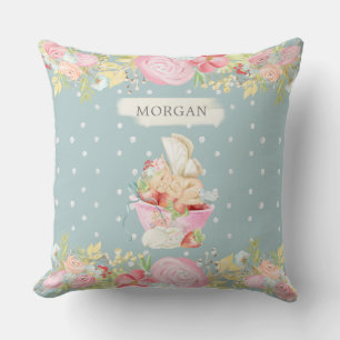 Coussin bébé fairy joli jardin enchanté monogramme jeter p