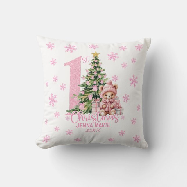 COUSSIN BÉBÉ FILLE 1ÈRE NOËL (Recto)
