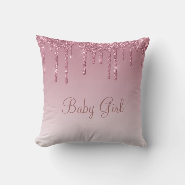 Coussin Bébé fille Parties scintillant fille jolie typogra (Recto)