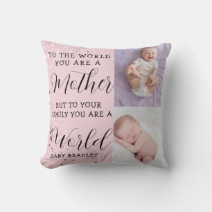 Coussin Bébé fille Première année Photo Collage Keepsaké r