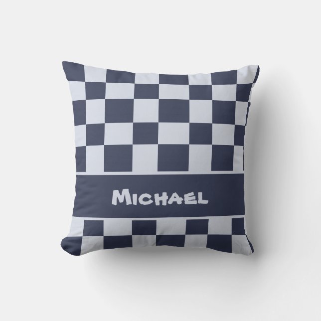 Coussin Bébé garçon bleu couverture bébé motif géométrique (Recto)