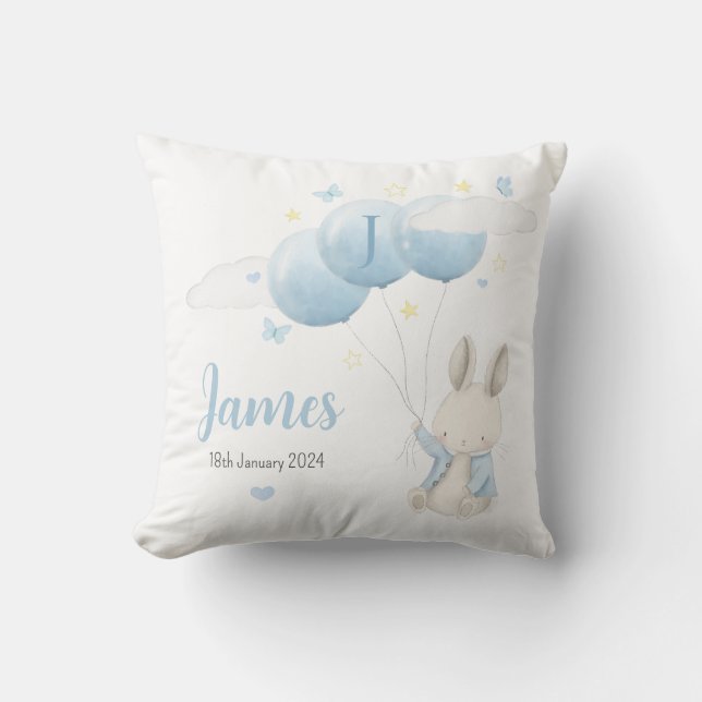 Coussin Bébé Garçon Lapin Coussin, Décor De Nourriture Pou (Recto)