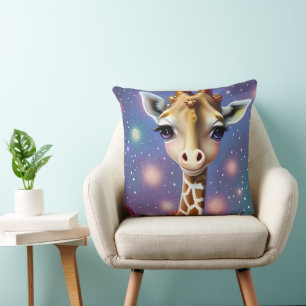 Coussin Bébé girafe adorable avec houx et paillettes