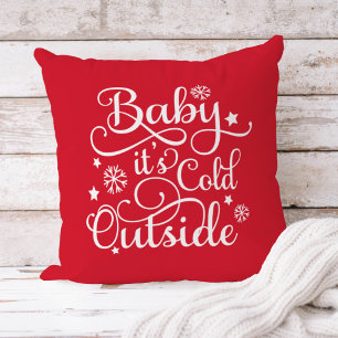 Coussin Bébé Il Fait Froid Dehors Citation De Noël Rouge