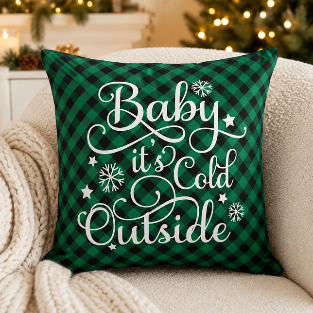Coussin Bébé Il Fait Froid Dehors Plaid Vert Noël (Créateur téléchargé)