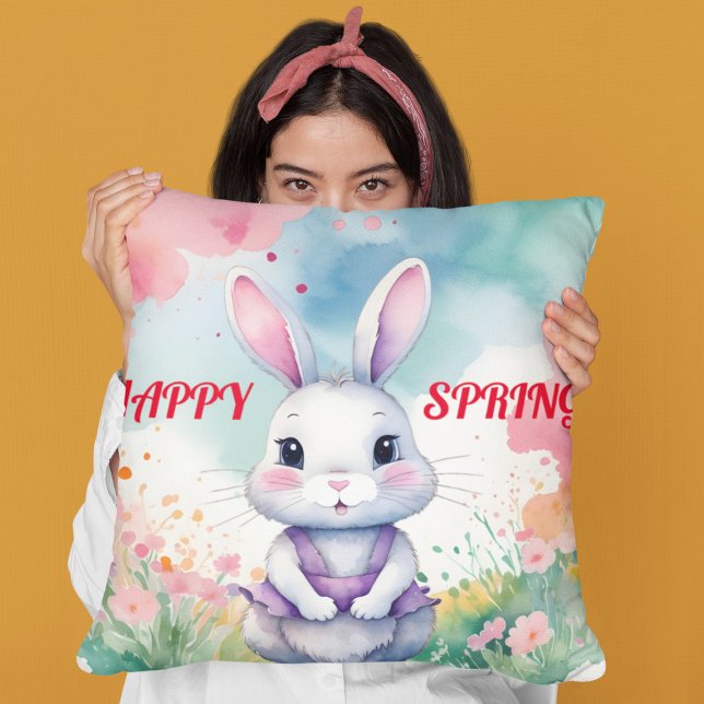 Coussin Bébé lapin au printemps (Créateur téléchargé)