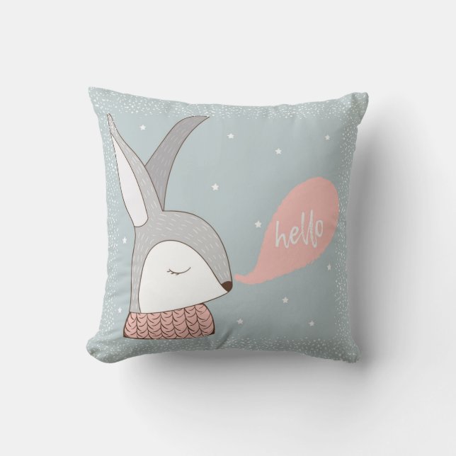 Coussin bébé lapin mignon (Recto)
