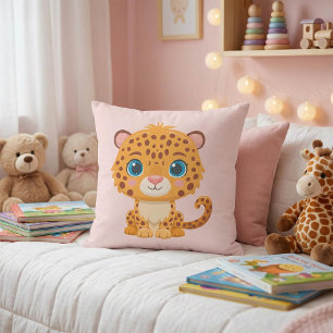 Coussin Bébé léopard mignon animaux de safari pour enfants