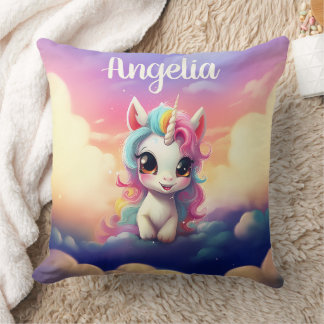 Coussin Bébé Licorne Rose Violet Ciel Mignon