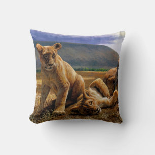 Coussin Bébé mignon Lion Africain Cubs
