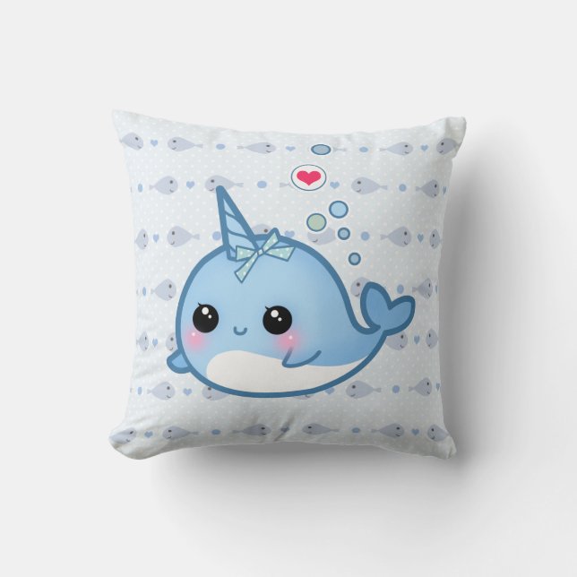 Coussin Bébé mignon narwhal (Recto)