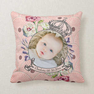 Coussin Bébé mignon Photo Keepsaké Nom Date de naissance P