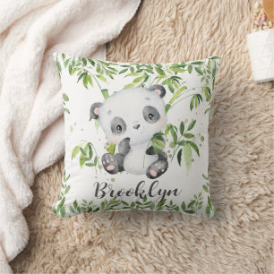 Coussin Bébé mignonne Panda Ours vert Bambou vert Pépinièr